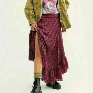 Free People FP One Gabrielle Striped plaid Skirt